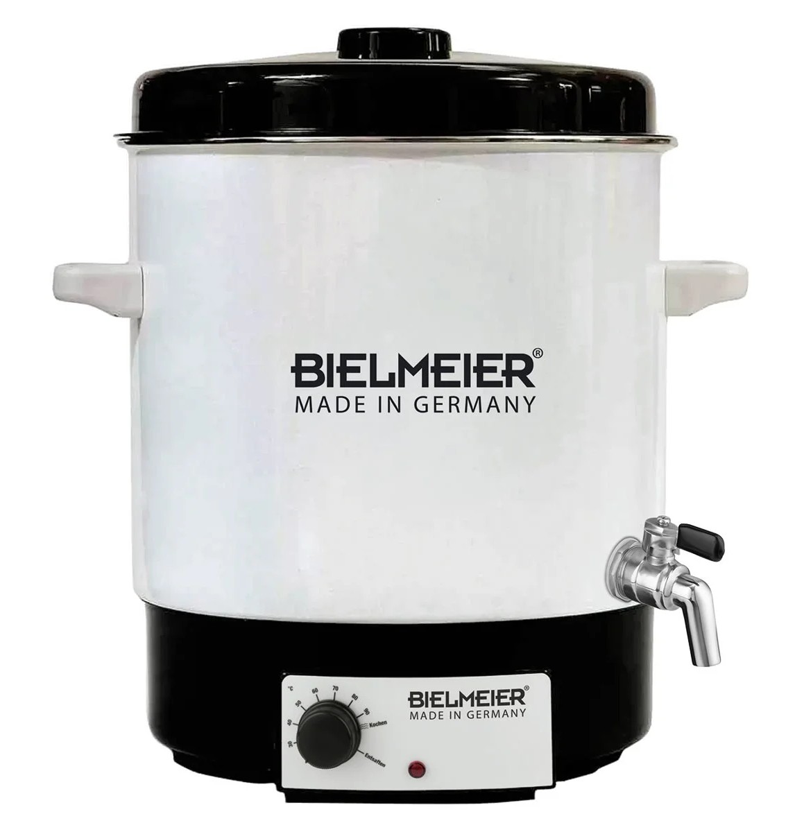 BIELMEIER Einkochautomat Emaille 29 Liter 2000W Auslaufhahn Edelstahl 3/8 Zoll